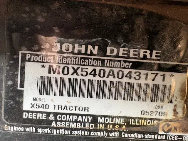 Image of John Deere X540 equipment image 4