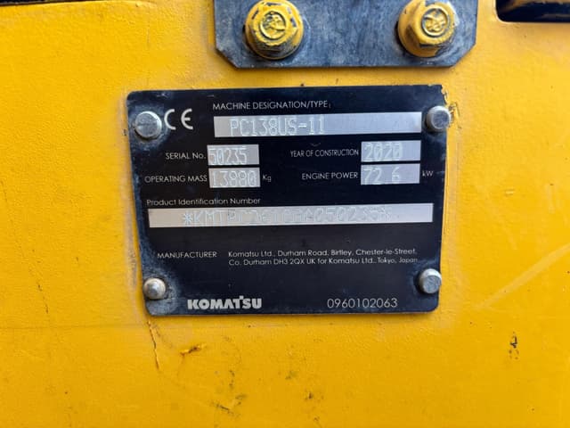 Image of Komatsu PC138US-11 equipment image 2
