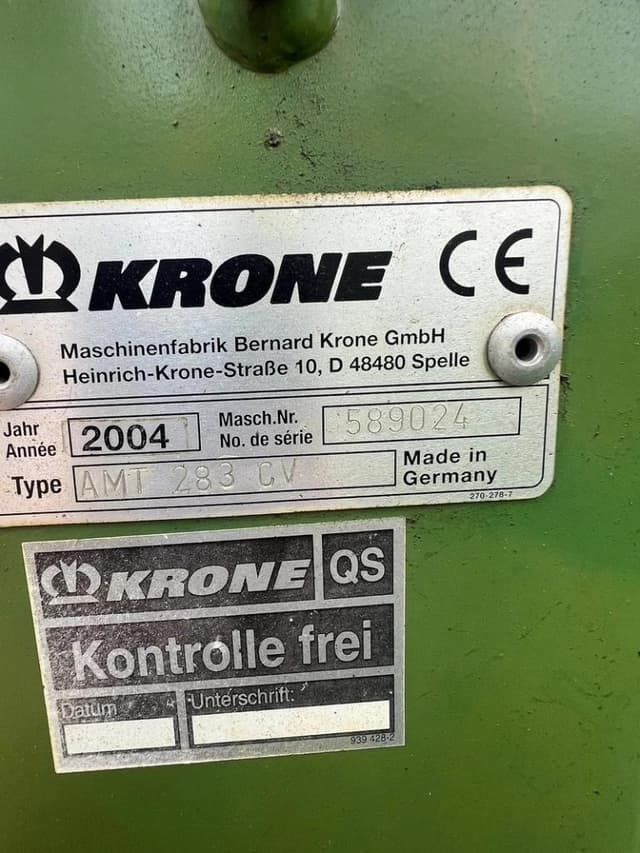 Image of Krone AMT 283CV equipment image 4