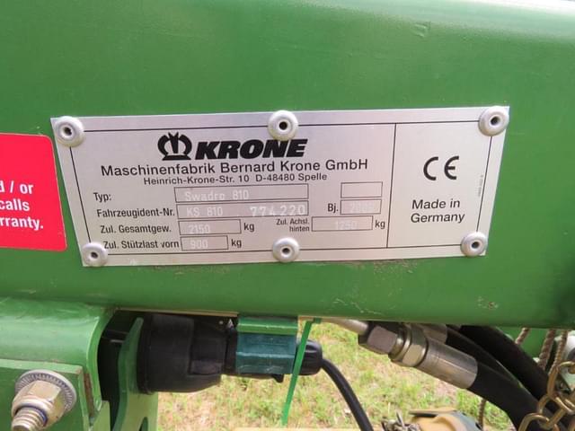 Image of Krone Swadro 810 equipment image 2