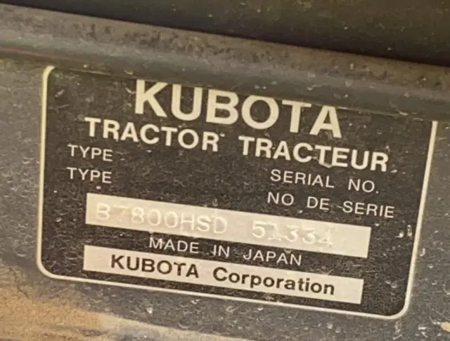 Image of Kubota B7800 equipment image 1