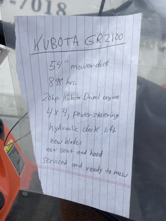 Image of Kubota GR2100 equipment image 4
