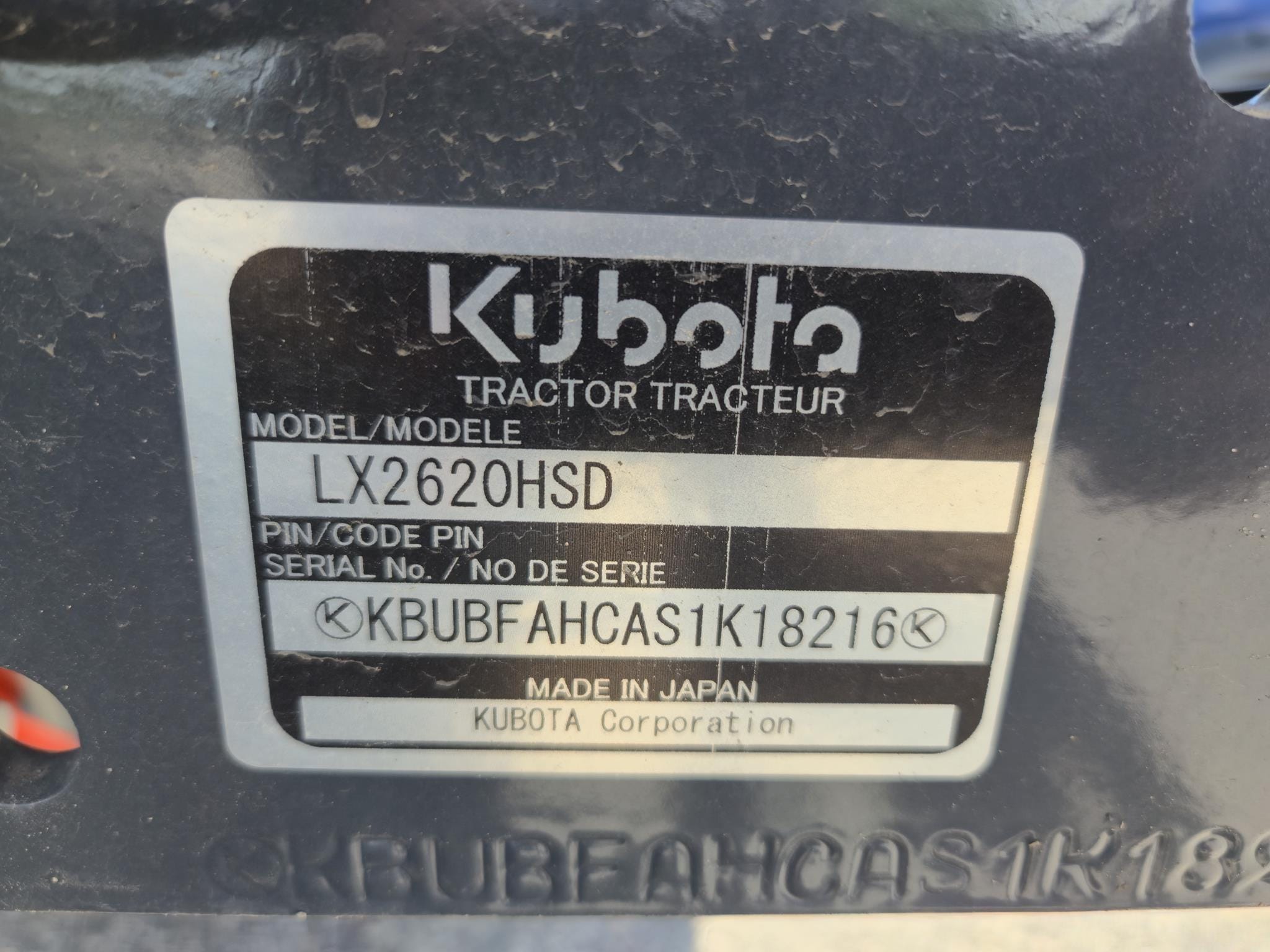 Kubota LX2620HSDC Equipment Image0