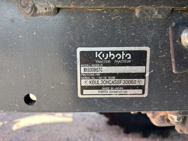 Kubota MX6000 Equipment Image0