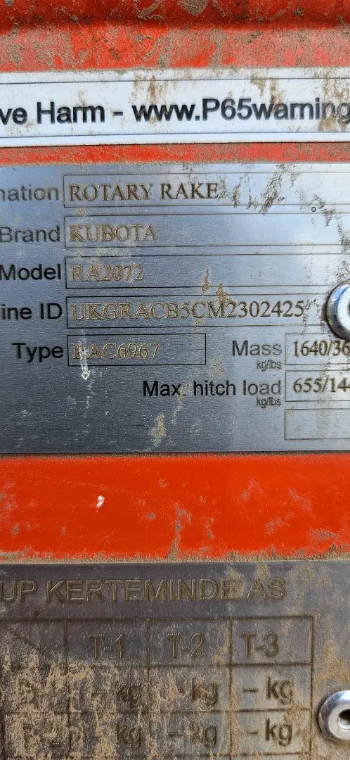 Image of Kubota RA2072 equipment image 1