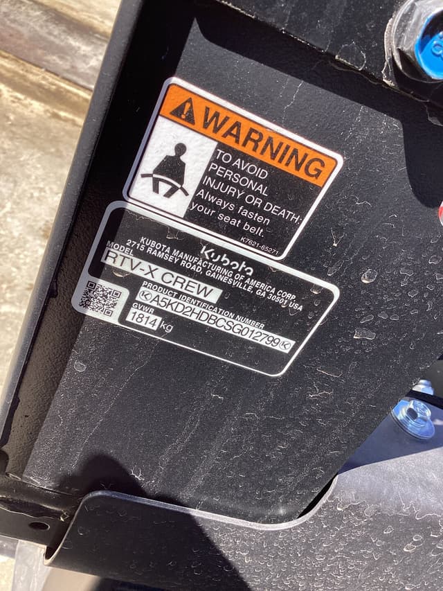 Image of Kubota RTV-X Crew equipment image 1