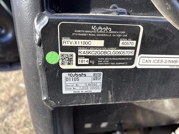 Image of Kubota RTV-X1100C equipment image 1