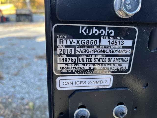 Image of Kubota RTV-XG850 equipment image 2