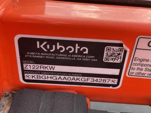 Image of Kubota Z122R equipment image 4