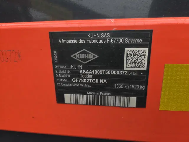 Image of Kuhn GF7802T GII equipment image 2