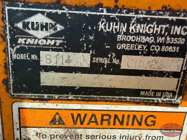 Image of Kuhn Knight 8114 equipment image 2