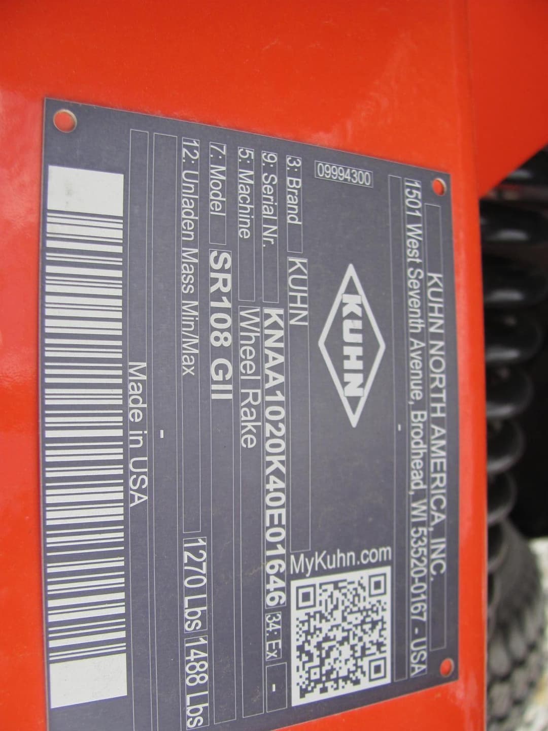 Image of Kuhn SR108GII Image 1