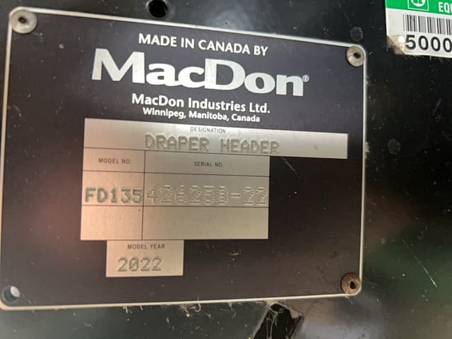 Image of MacDon FD135 equipment image 1