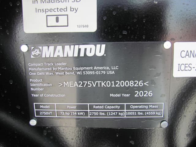 Image of Manitou 2750VT equipment image 1