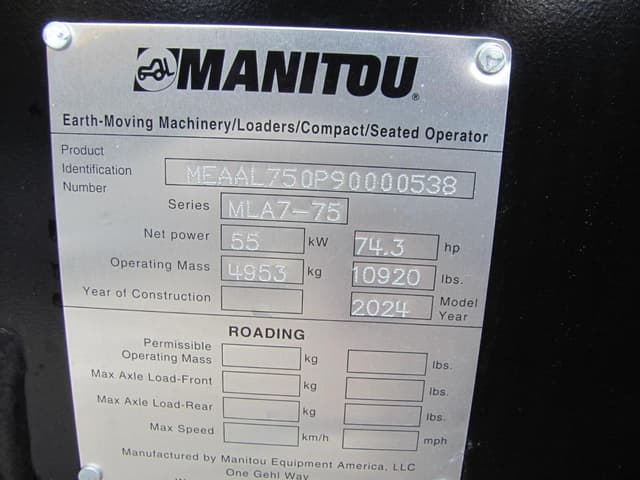 Image of Manitou MLA 7-75 HZ equipment image 1