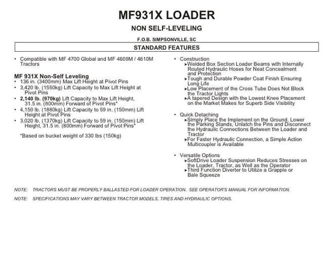 Image of Massey Ferguson 931X equipment image 1