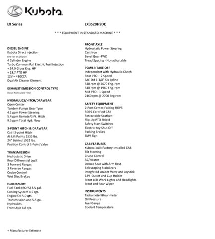 Image of Kubota LX3520HSDC Image 0