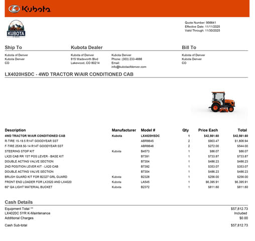 Image of Kubota LX4020HSDC Image 0