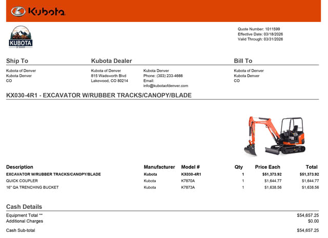 2026 Kubota KX030-4R1 Equipment Image0