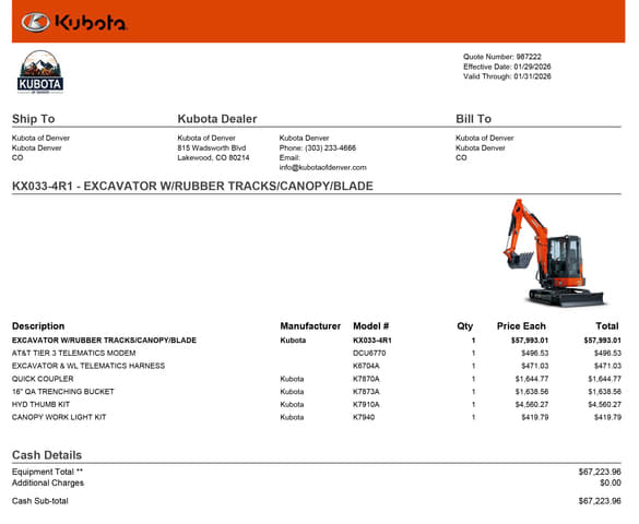 Image of Kubota KX033-4R1 Image 0