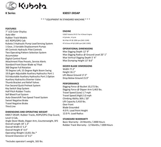 Image of Kubota KX057-5R3AP Image 0