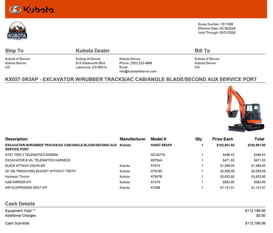 Image of Kubota KX057-5R3AP Image 1