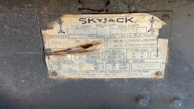 Image of Sky Jack SJIII3219 equipment image 4