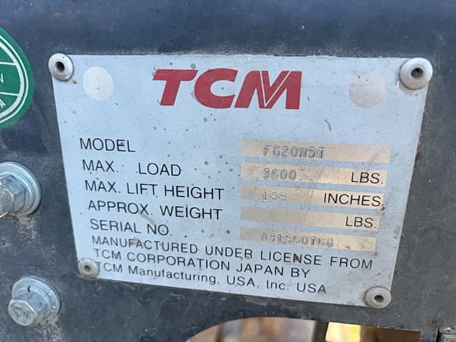 Image of TCM FG20N5T equipment image 2