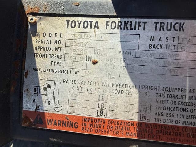 Image of Toyota 7FGU32 equipment image 3