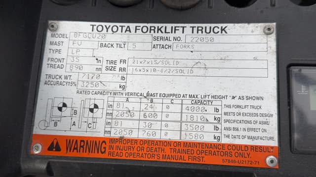 Image of Toyota 8FGCU20 equipment image 4