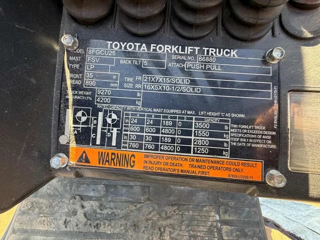Image of Toyota 8FGCU25 equipment image 1