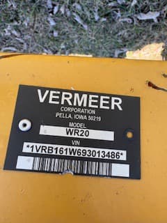 Image of Vermeer WR20 equipment image 3