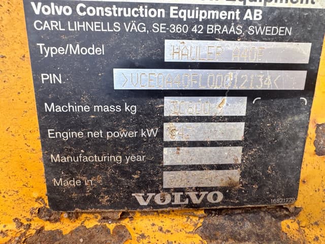 Image of Volvo A40F equipment image 2