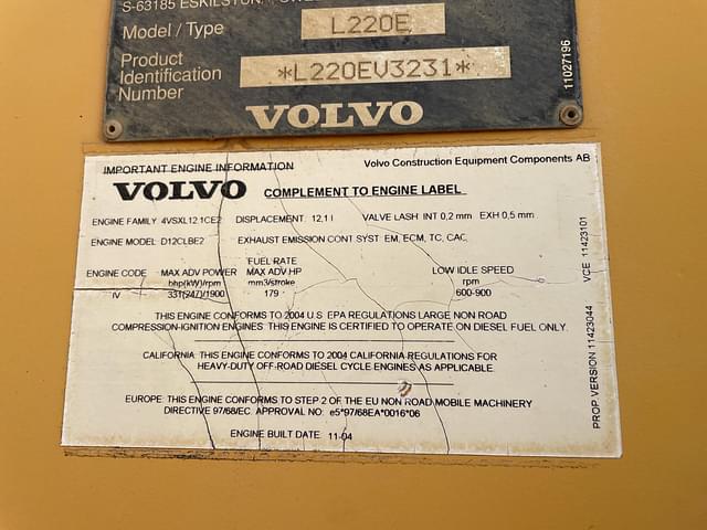 Image of Volvo L220E equipment image 4
