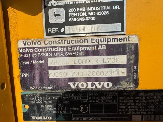 Image of Volvo L70G equipment image 4