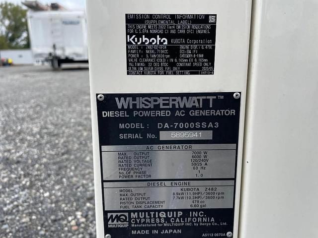 Image of Whisperwatt DA-7000SSA3 equipment image 3