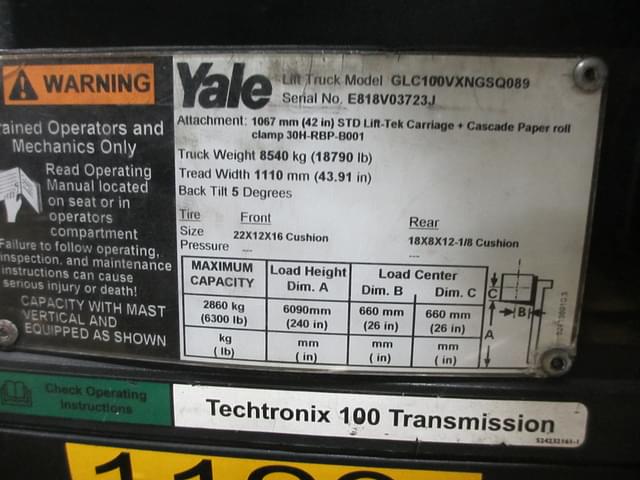 Image of Yale GLC100VXNGSQ089 equipment image 2