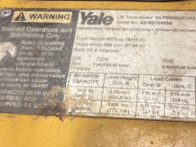 Image of Yale GLP050RGEUAE090 equipment image 3