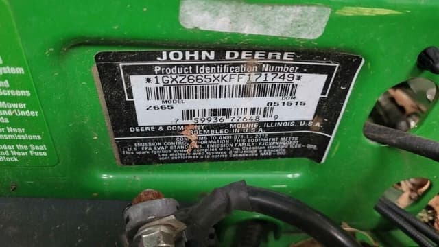 Image of John Deere Z665 equipment image 4